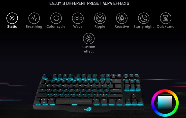 ASUS ROG Claymore Core подсветка