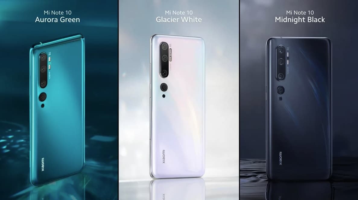 mi note 10 цвета