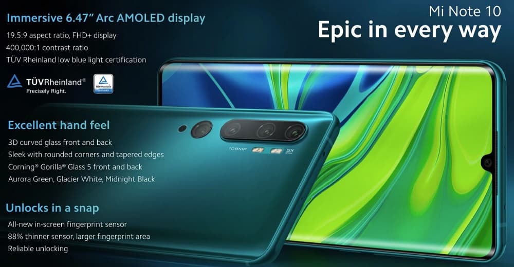 mi note10 display